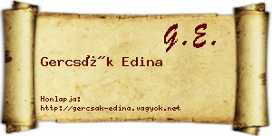 Gercsák Edina névjegykártya